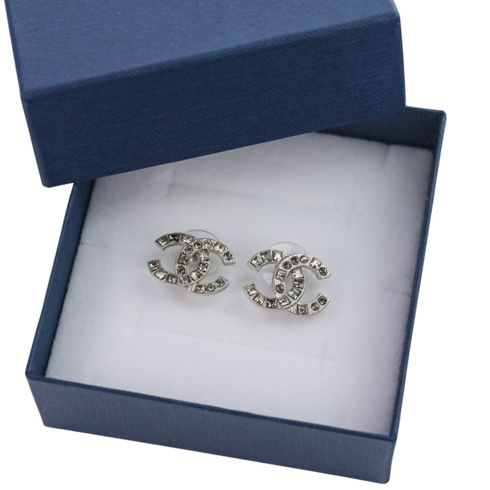 CHANEL Authentic Silver Logo Earrings - Picture 15 of 15